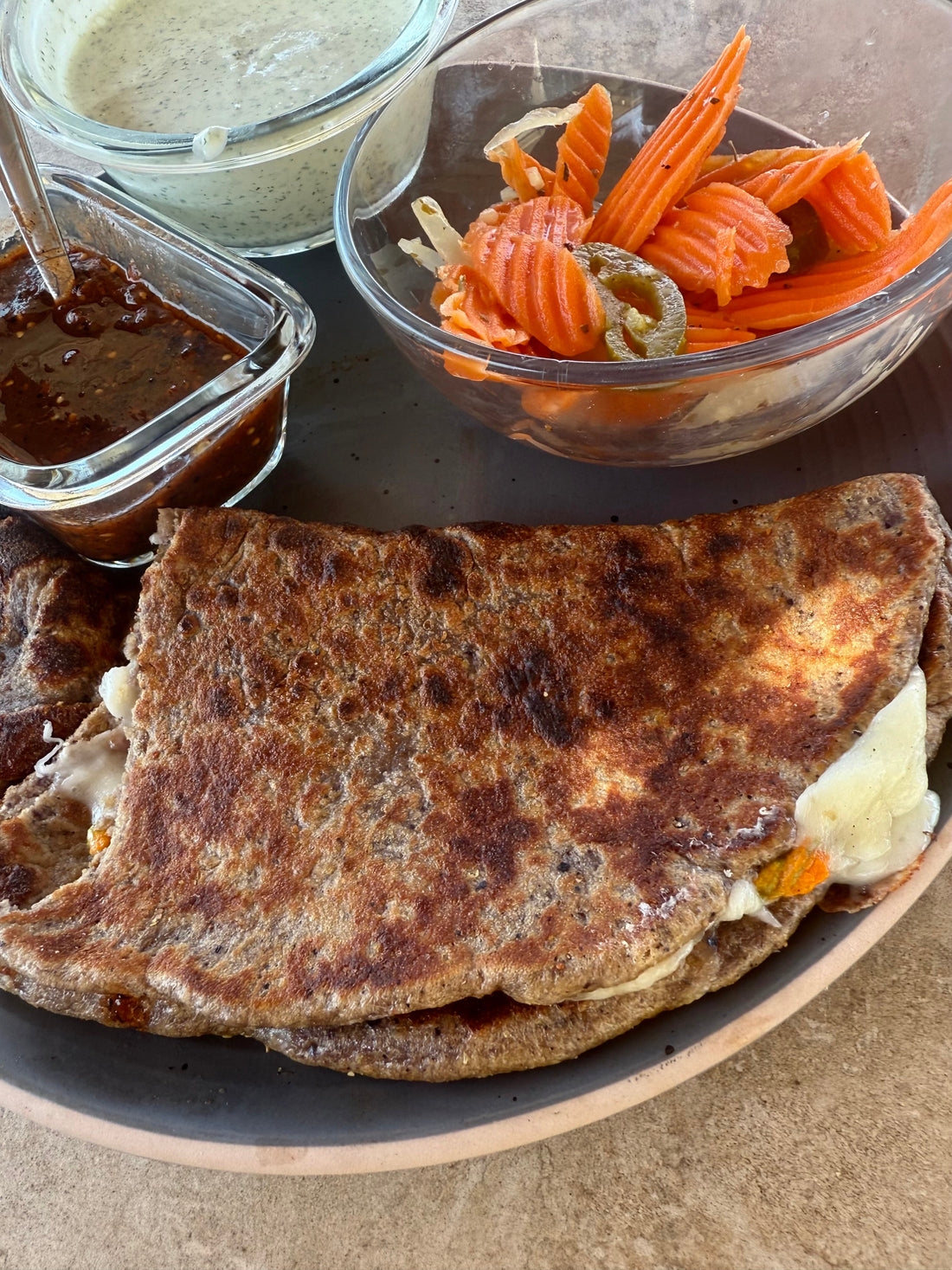 ‘Blue Corn’ Oaxaca Quesadilla (keto)
